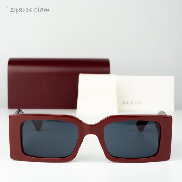 Gucci Men Sunglasses Burgundy Blue Rectangular GG1860S 003 BRAND NEW - Picture 1 of 8